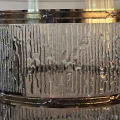 Vintage MCM 22k Platinum Culver Black Silver Sequoia Mt Whitney Souvenir Glass