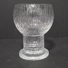 1 Iittala Kekkerit 5.5″ Textured Glass Water Goblet Finland Timo Sarpaneva MCM