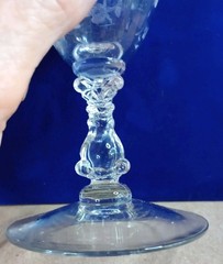 Vtg Cambridge Rose Point glassware Ice Tea Wine Crystal Stemware Holds 8 OZ + EX