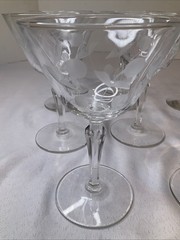 Set of 8 – Libbey Glass Co Clear Cut Carlton Champagne Tall Sherbet Martini Stem