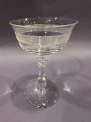 Glastonbury Lotus Petit Point Champagne/Tall Sherbet Glass 5-3/8” VTG