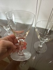 Vtg Skruf Sweden Encased Teardrop Stem Champagne/wine Glasses 6 Oz Set Of 7