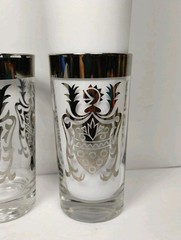 Vintage MCM Kimiko «Guardian Shield» Silver Highball Glasses – Set of 2