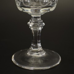 Luminarc France CORDIAL GLASS Set 2 Rivoli Series Etched Floral Swirls Vintagage