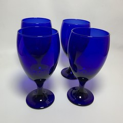 Libbey 16.25 oz Premiere Cobalt Iced Tea Goblet Glasses Set of 4 Open Box