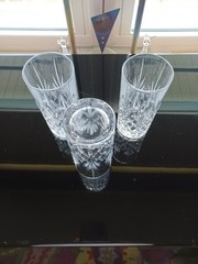Set of (3) Cristal d’Arques 5 3/4″ High Tumblers Glasses Masquerade Pattern.