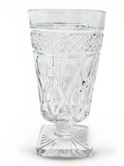 Indiana Glass Vintage Goblet Square Base Diamond Point Pedestal 6” Clear