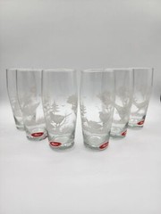 Joska Crystal glasses set of 6 Etched Animals deer, Rabbit, Bird IRENA , 3 L