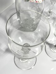 set of 4 Vintage crystal Water Goblets Princeton Clear American Stemware c1980