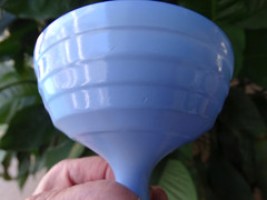 Hazel Atlas Glass Moderntone Platonite Pastel Blue Sherbet Very Good Used Cond.