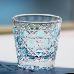 Set of 4pcs Colored Edo Kiriko Small Sake Cup Shot Glasses For Liquor 1.2oz