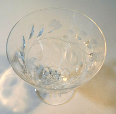 KOSTA BODA CRYSTAL «ROSA» PATTERN LOW WATER GOBLET GLASS (S) 4 7/8″
