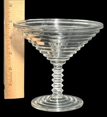 Anchor Hocking Manhattan Martini Glass Clear Ribbed Barware Compote ART DECO 30s