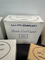 W. M. Dalton French Lead Crystal Boxed Wine Goblet Cordial Old Fashioned Glasses