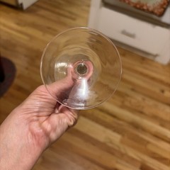 2 Pier 1 Reflections Crackle Glass Clear Wine Glasses 9.25″ Tall VGC