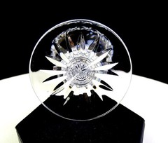 Kusak Brilliant Cut Crystal Cherry Diamond And Fan 2pc 6 1/4″ Claret Wines 1975-