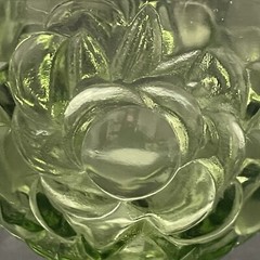 Hazel Atlas Avocado Green Shrimp Cocktail/Sherbet/Dessert Cups 7pc Made in USA