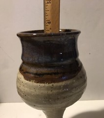 Studio Art Pottery Handmade Stoneware Wine Goblet Chalice Lot Of 3 Unmarked