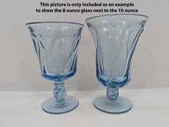 4 Fostoria Jamestown 10 oz Blue Tea Water Goblets Swirl MCM Ice Cream Sundae