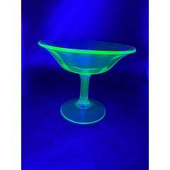 Vintage Green Depression Glass Sherbet Dessert Compote Dish