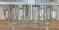 Paul Sebastian Gift Set Of 4 21 Oz. Thick Glass Beer Mugs -Made in France