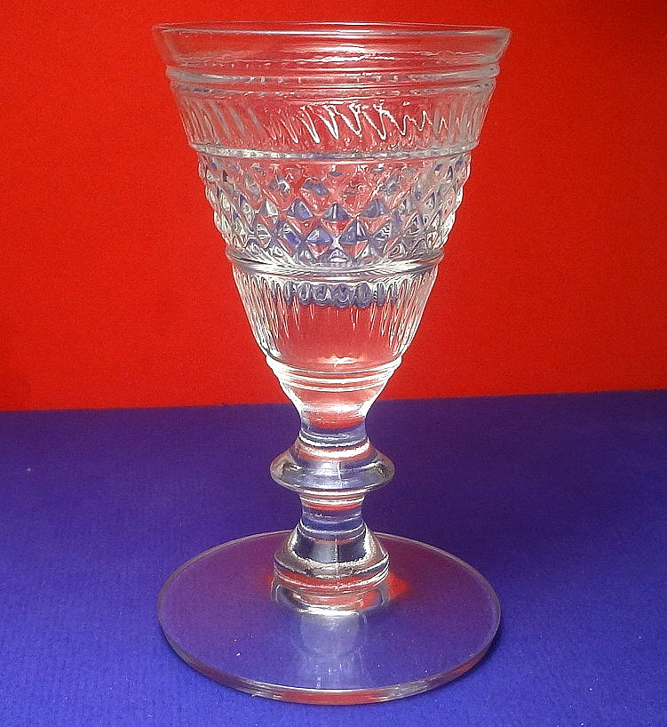 MMA Metropolitan Museum of Art-FLINT GLASS WINE -BOSTON PLEAT & DIAMOND (1 of 4)