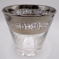 Atomic Silver Band Rocks Lowball Tumbler Glasses MCM Canonsburg Temporama Set 9