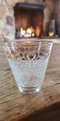 Vintage Mid Century Double Shot Liqueur Glass Gold Rim Cocktail Glass