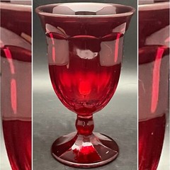 Dalzell-Viking Deep Red Arlington Water Glass/Goblet 1984-1998 USA 6.75″t 16oz