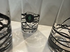 Art Glass Set of 4 String Art 3D Cocktail Highball Glasses 8»