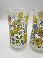 Vintage Corelle Spring Meadow Floral 10 oz Tumbler Glasses Set Of 4
