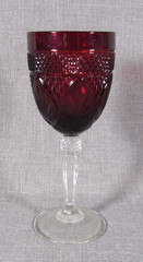 Cristal D’arques-Durand Set of 4 Antique Ruby 8″ Water Wine Goblets 8 oz – EUC