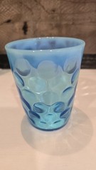 Vintage Set of 5 EAPG Dugan Coinspot Inverted Thumbprint Glasses Turquoise Blue