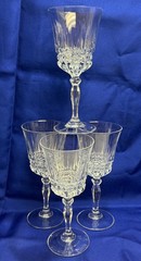 Set of 2 Vintage Crystal Villeneuve Wine Goblets Cristal D’Arques-Durand