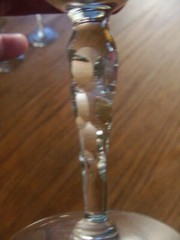 Vintage Cut Polished Crystal Glass Optic Panel, 3 Cocktail Martini Glasses