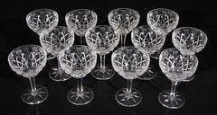 Boda Crystal Roaring 20’s Cocktail Glasses Etched Grapes Diamond Swedish 60 pc.