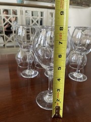 Set Of 8 Clear Stemmed Wine/Water Glasses 8″ Tall