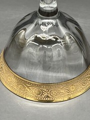 MINTON Gold Optic 4 3/8″ Cocktail Champagne Coupe Glass Tiffin or Glastonbury?