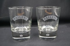 Set of 2 Baileys Irish Cream Logo Heavy Base Rocks Glasses Old Fashioned