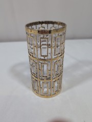 Vintage Shoji “Trellis” Gold Highball Glasses – Set of 4 – MCM Barware