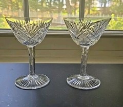 Set 2 St. Louis STL20 Cut Crystal Liqueur, Cordial Glass 4 1/4″ 1930s
