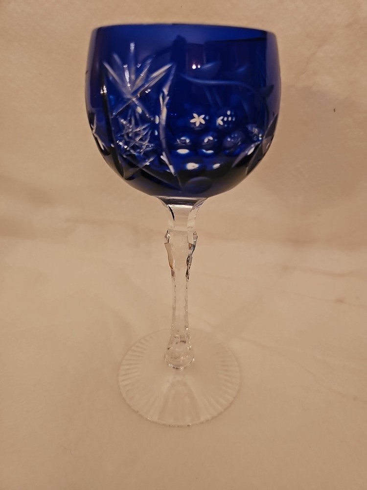 Lausitzer Crystal Water Goblet 8 3/8″ LA16 Blue