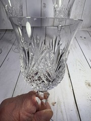 4 Wedgwood Majesty Wine Glasses, Clear Cut, Fans, Criss Cross, 7 3/4 x 3 2