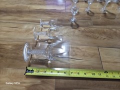 1960s Stuart English Fine Crystal ARIEL Air Twist Wine Glasses – Set of 24