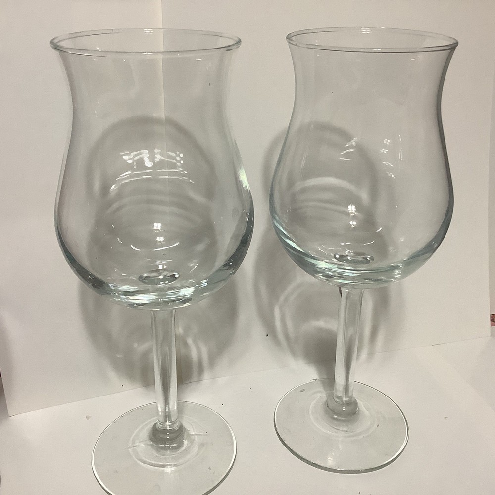 Pair Of Elegant Crystal Wine Tasting Glasses, Made In France, Set Of 2, Tulipan