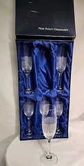 Set Of 6 Fine Polish Glass Stemware Champange Glassware.
