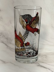 Vintage Hazel-Atlas Continental Can Pheasant Barware Set 11 Pc MCM Highball Shot