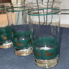 6 Cera Mallard Ducks Glasses Set Vintage Tumbler Retro Barware Lot