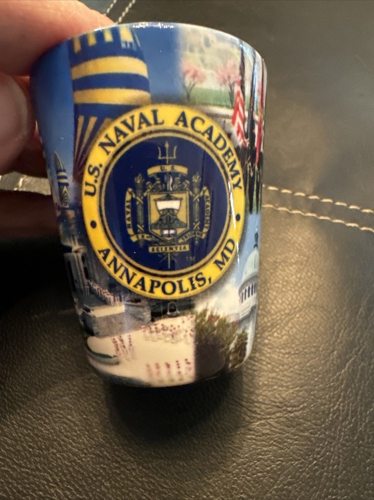 Vintage United States Naval Academy Shot Glass USA 1 oz