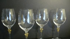 Mikasa Chablis 8 1/8″ White Wine Glasses Gold Grapes on Stems – 4